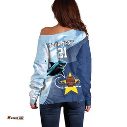 Sharks Cowboys Rugby Custom Off Shoulder Sweater Half Dynamic Style