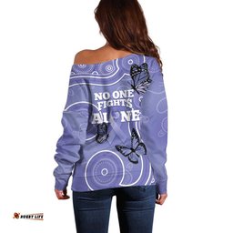 Australia Stomach Cancer Awareness Off Shoulder Sweater No One Fights Alone Aboriginal Art