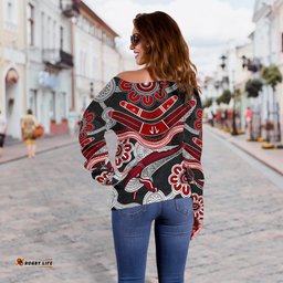 Dragons Off Shoulder Sweater St. George Indigenous Black
