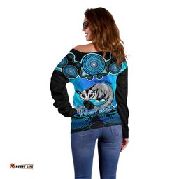 Personalised Australia Gemini Sugar Gilder Zodiac Off Shoulder Sweater Auz Astrology Aboriginal Aqua