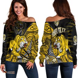 Custom Personalised Richmond Football Off Shoulder Sweater Aboriginal Go The Tigers Premiers