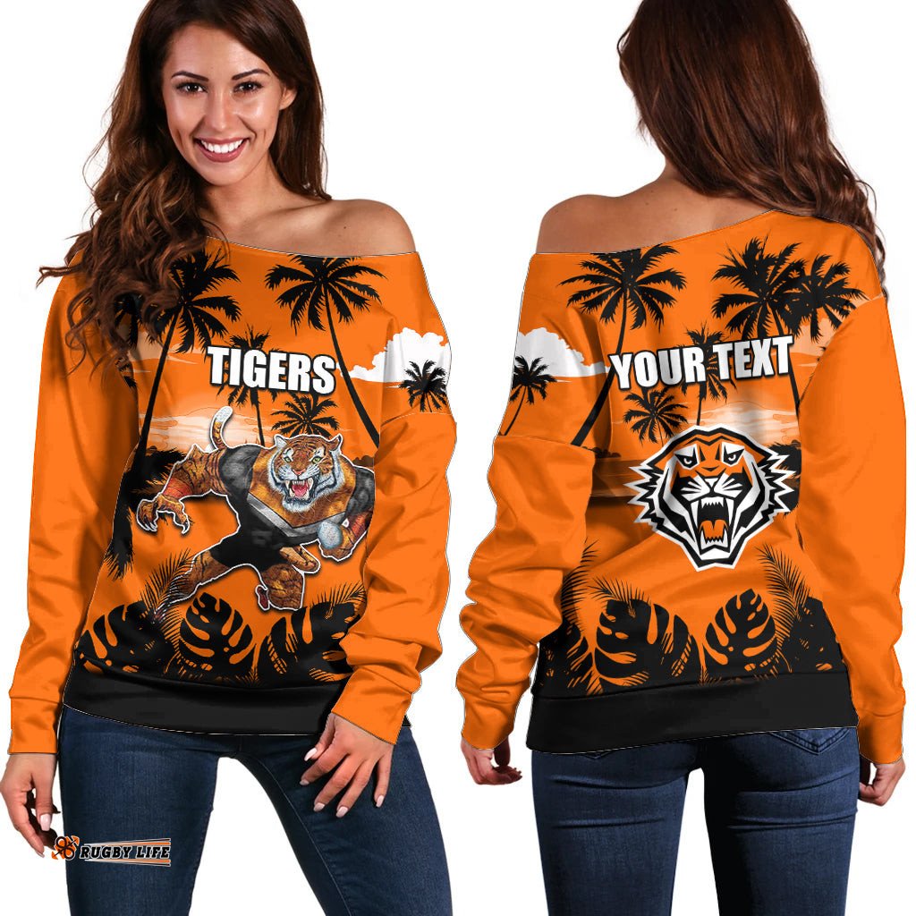 NRL Tigers Off Shoulder Sweater Summer Vibe Style