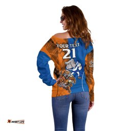 Custom Bulldogs and Tigers Off Shoulder Sweater Rugby Mascot With Sporty Style