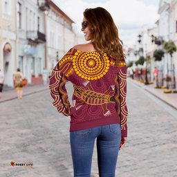 Aboriginal Women's Off Shoulder Sweater Aboriginal Platypus