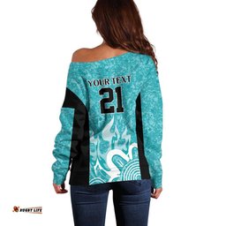 Brisbane Heat Custom Off Shoulder Sweater Minimalism Aboriginal
