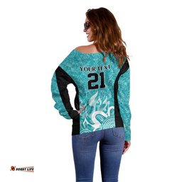 Brisbane Heat Custom Off Shoulder Sweater Minimalism Aboriginal
