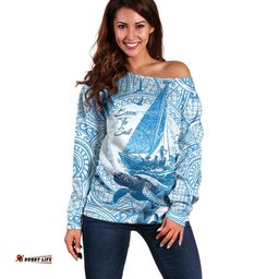 New Zealand Saling Off Shoulder Sweater Aotearoa Yacht Racing Born To Sail