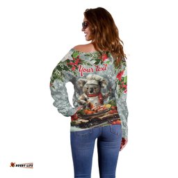 Personalised Koala Chef Christmas in July Off Shoulder Sweater