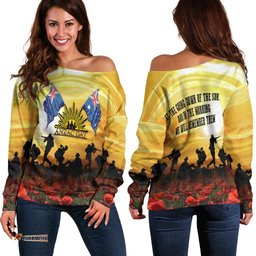 Anzac Women's Off Shoulder Sweater Australian and New Zealand Army Corps