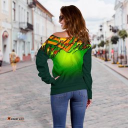 Off Shoulder Sweater Australian Kangaroo Sweater Aussie National Colors