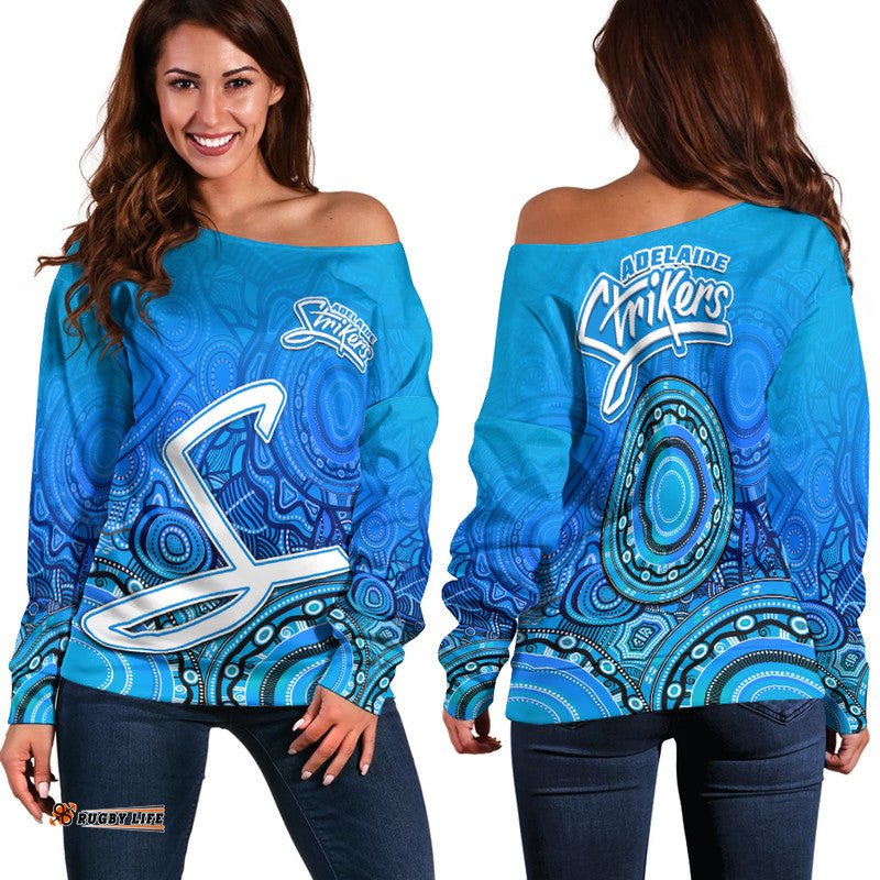 Adelaide Strikers Indigenous Aboriginal Arts Women Off Shoulder Sweater