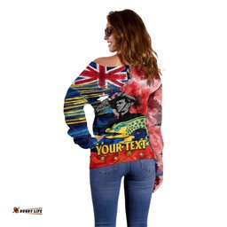 Custom Personalised ANZAC Eels Rugby Off Shoulder Sweater We Shall Remember 03