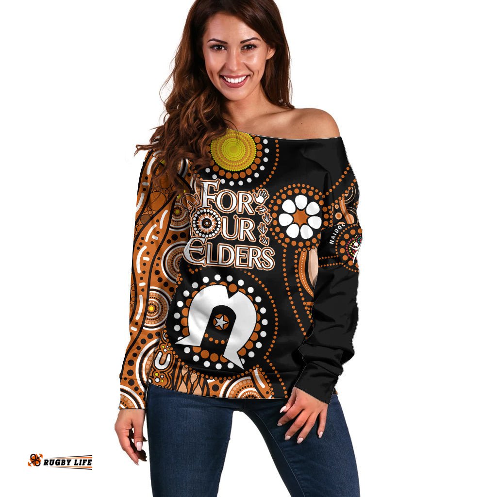 Personalised NAIDOC Off Shoulder Sweater Nothern Territory For Our Elders
