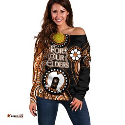 Personalised NAIDOC Off Shoulder Sweater Nothern Territory For Our Elders