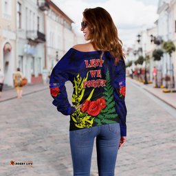 Anzac Day Off Shoulder Sweater Army Patterns
