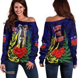 Anzac Day Off Shoulder Sweater Army Patterns
