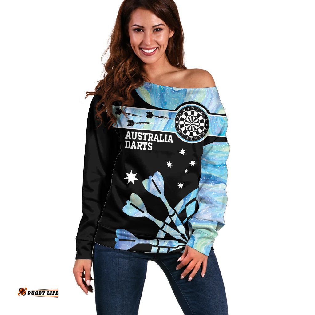 Personalised Australia Darts Opal Vibes Off Shoulder Sweater