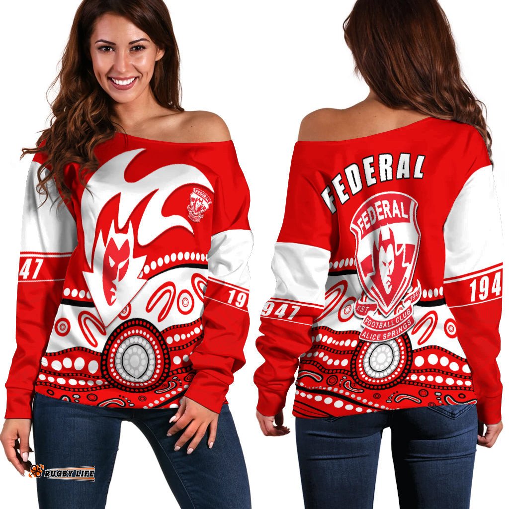 Federal Football Club Off Shoulder Sweater Indigenous