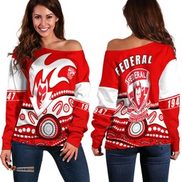 Federal Football Club Off Shoulder Sweater Indigenous