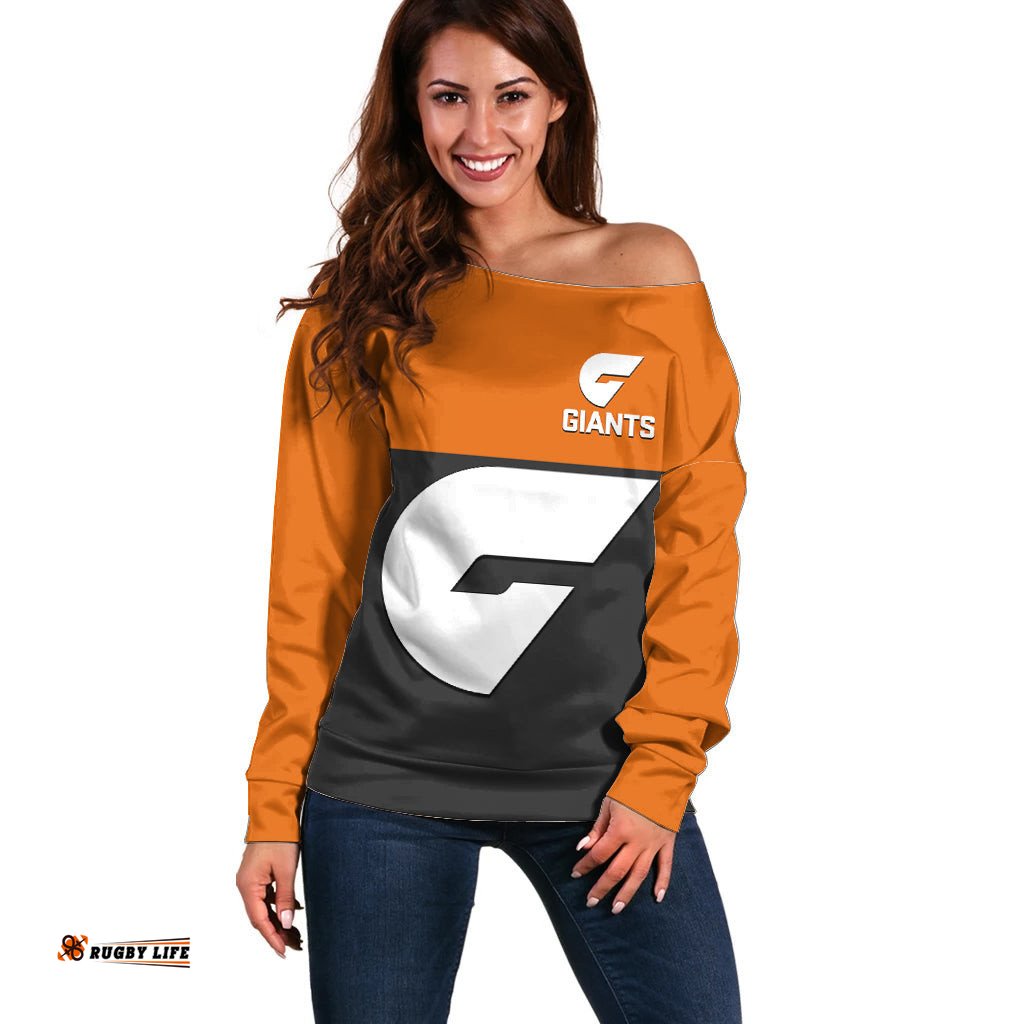Personalised GWS Giants Football Off Shoulder Sweater Sporty Style