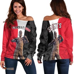 Saints Football Off Shoulder Sweater Proud Nicky Winmar
