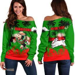 NRL Rabbitohs Off Shoulder Sweater Summer Vibe Style