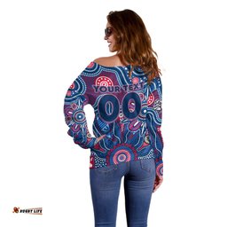 Personalised Bulldogs NAIDOC Week 2024 Off Shoulder Sweater Aussie Aboriginal Art
