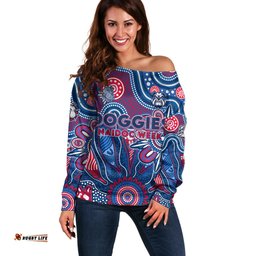 Personalised Bulldogs NAIDOC Week 2024 Off Shoulder Sweater Aussie Aboriginal Art