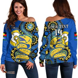 Custom Text And Number Eels Rugby NAIDOC Off Shoulder Sweater For Our Elders Aboriginal