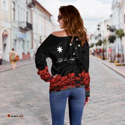 Anzac Day Off Shoulder Sweater Remember Them