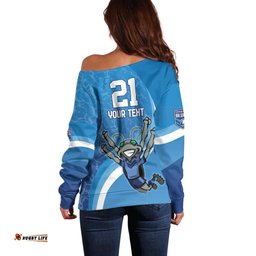Custom NSW Cockroaches Blues Off Shoulder Sweater New South Wales Origin No2