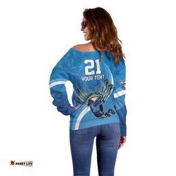 Custom NSW Cockroaches Blues Off Shoulder Sweater New South Wales Origin No2