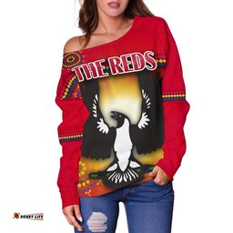 Adelaide United Women Off Shoulder Sweater The Reds