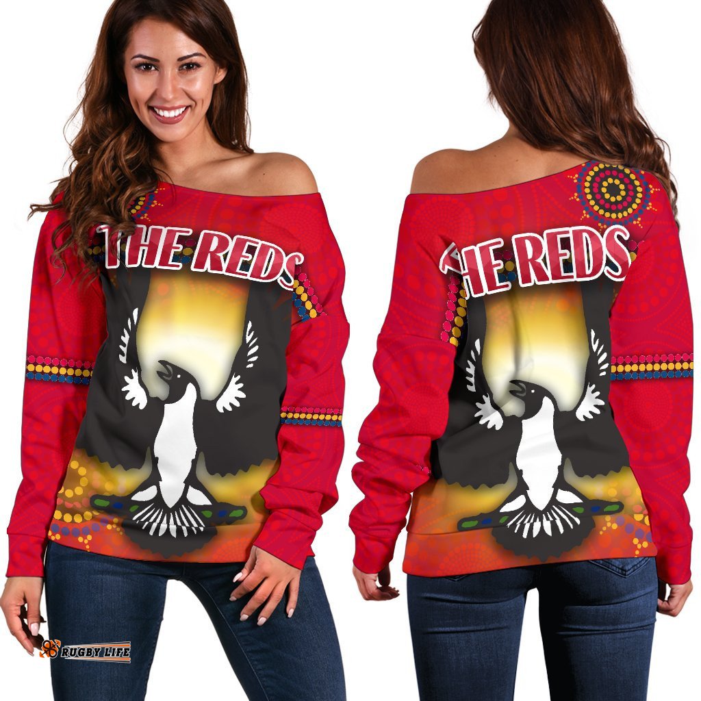 Adelaide United Women Off Shoulder Sweater The Reds