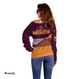 Brisbane Broncos NRL Off Shoulder Sweater
