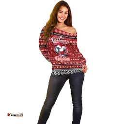 Personalized Dolphins Rugby Xmas Off Shoulder Sweater Australia NRL Mascot