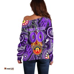 Personalised NAIDOC Week 2024 Fremantle Dockers Freo Off Shoulder Sweater Australian Aboriginal Hand Painting