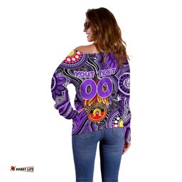 Personalised NAIDOC Week 2024 Fremantle Dockers Freo Off Shoulder Sweater Australian Aboriginal Hand Painting