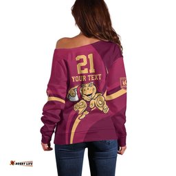 Custom QLD Maroons Cane Toad Off Shoulder Sweater Queensland Origin No1