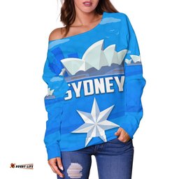 Sydney FC Sky Blue Off Shoulder Sweater
