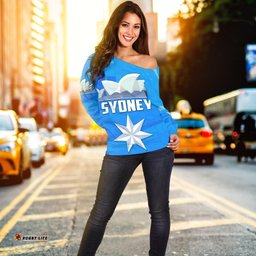 Sydney FC Sky Blue Off Shoulder Sweater