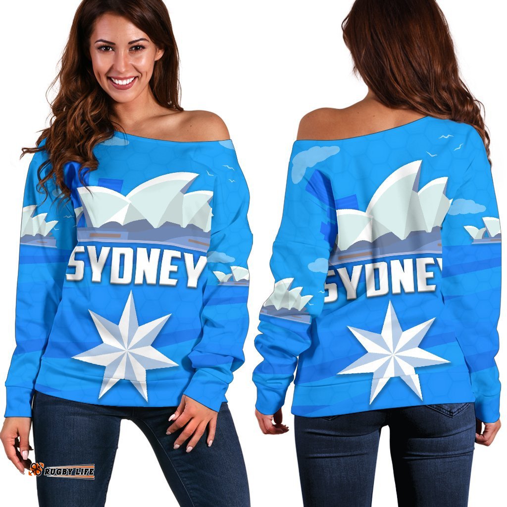 Sydney FC Sky Blue Off Shoulder Sweater
