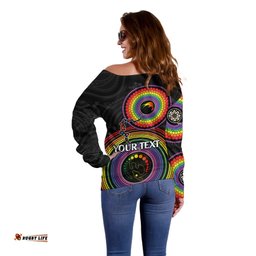Personalised Australia LGBT Off Shoulder Sweater You Are Exactly Who You Should Be Aboriginal Style