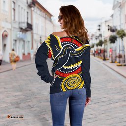 Adelaide Off Shoulder Sweater Crows Indigenous