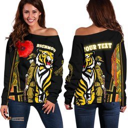 Custom Personalised Richmond Premier Women's Off Shoulder Sweater Tiger And Soldiers