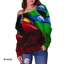 Aboriginal Women's Off Shoulder Sweater, Naidoc Week