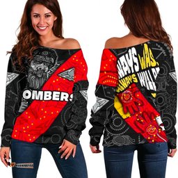 Bombers Naidoc Week Women's Off Shoulder Sweater Essendon Ingenious Spesial Version 05