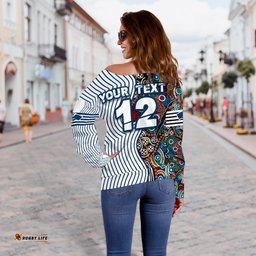 Custom Personalised Geelong Naidoc Week Women's Off Shoulder Sweater Cats Indigenous Version Special