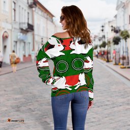 Rabbitohs Women's Off Shoulder Sweater Aboriginal Special