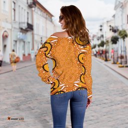 Aboriginal Women's Off Shoulder Sweater Indigenous Art Patterns Ver03